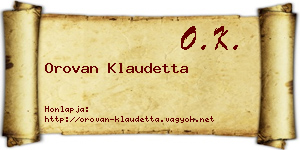 Orovan Klaudetta névjegykártya